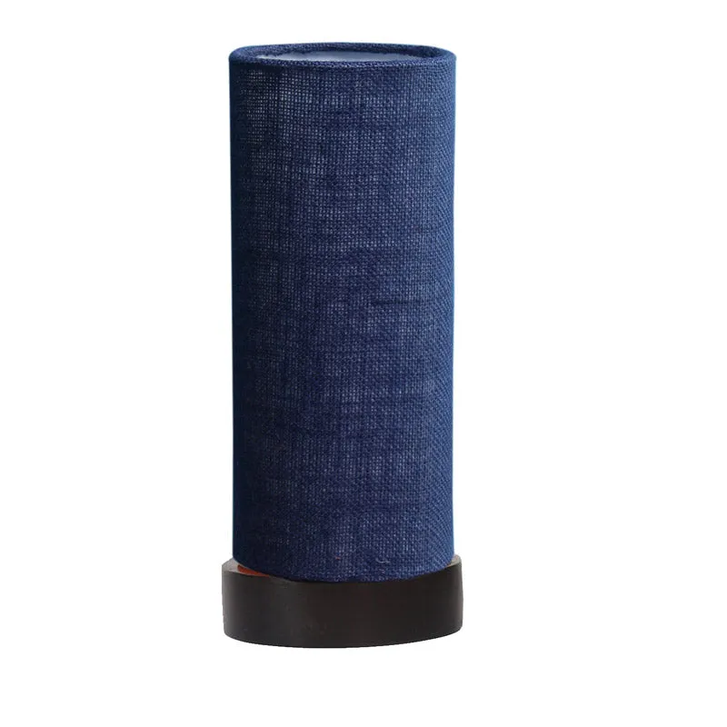 Mirza Tower Wooden Table Lamp With Jute Shade - Blue,Brown media 4