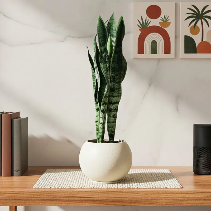 Faux Snake Plant Bonsai (45 cms) - Dark Green media 1