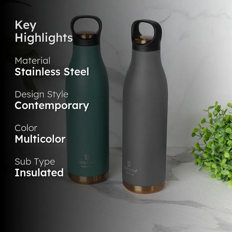 Liquid Muse Hot & Cold Thermos Water Bottle (Green & Grey, 750 mL Each) - Set Of Two media 2
