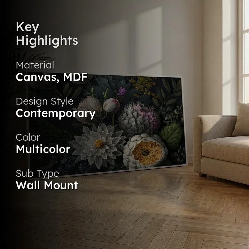 Twilight Bloomscape Canvas Wall Painting With Frame media 2