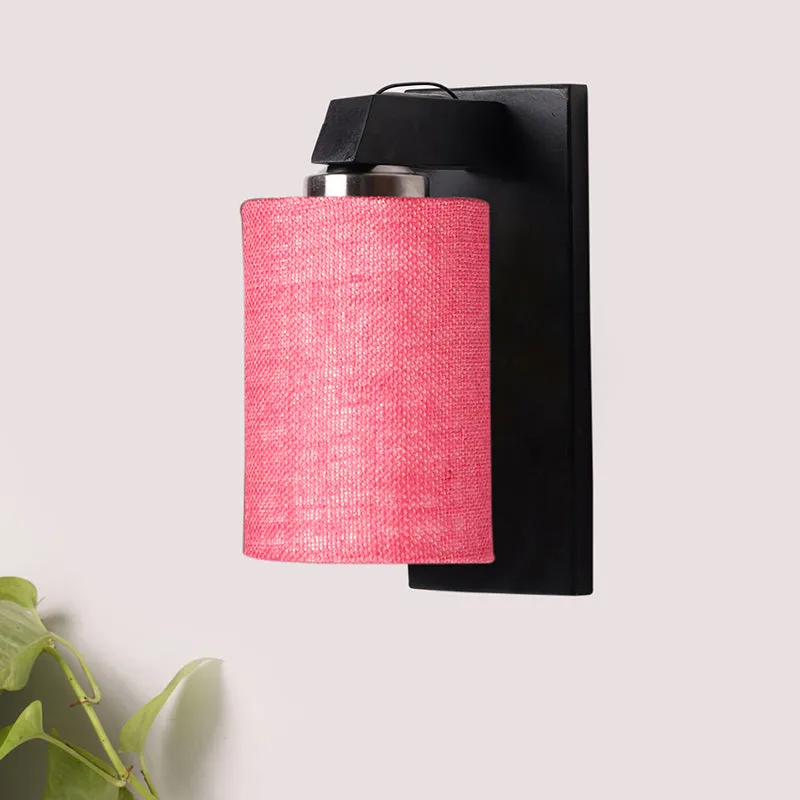 Eyrie Jute & Wooden Wall Lamp - Pink media 3