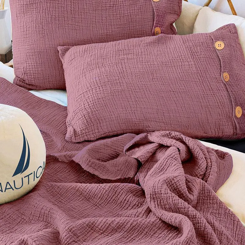 Nautica Champagne Whisper Solid Cotton Bedsheet (Dusty Pink) - 350 TC media 3
