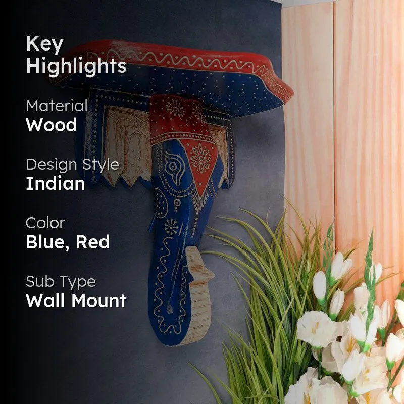 Gajendra Niksha Wall Shelf - Blue & Red media 2
