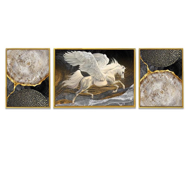 Cassie Golden Cotton Canvas Wall Art - Set Of Three media 3