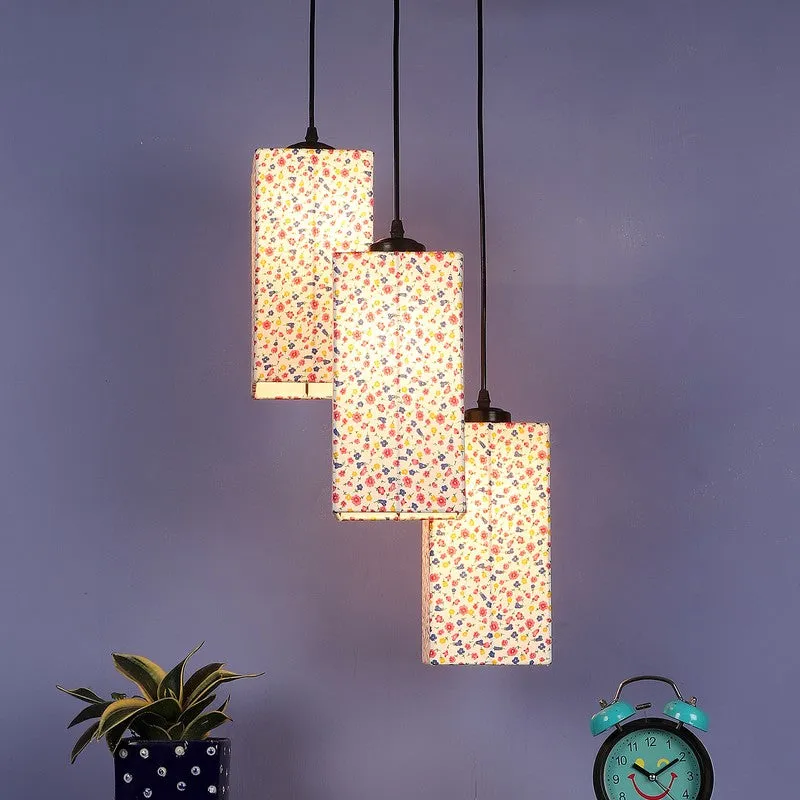 Warm Ivory Triple Metal Ceiling Lamp - Multicolor media 3