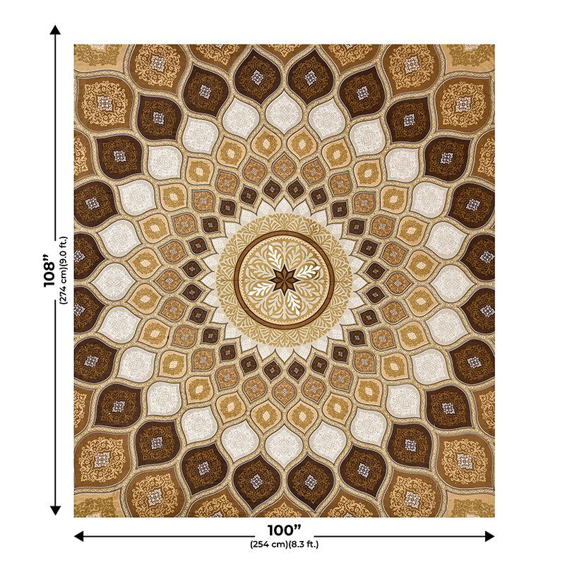 Navaj Mandala Cotton Bedsheet (Yellow,Brown) - 240 TC media 4
