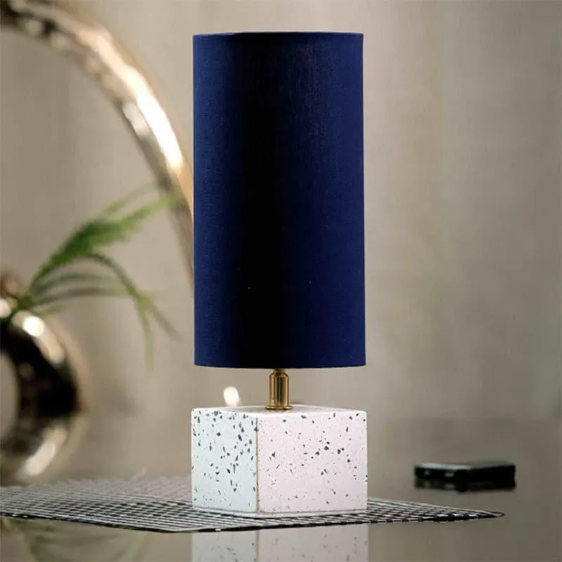 Terrazzo Hand Crafted Fabric Table Lamp - Blue,White media 3