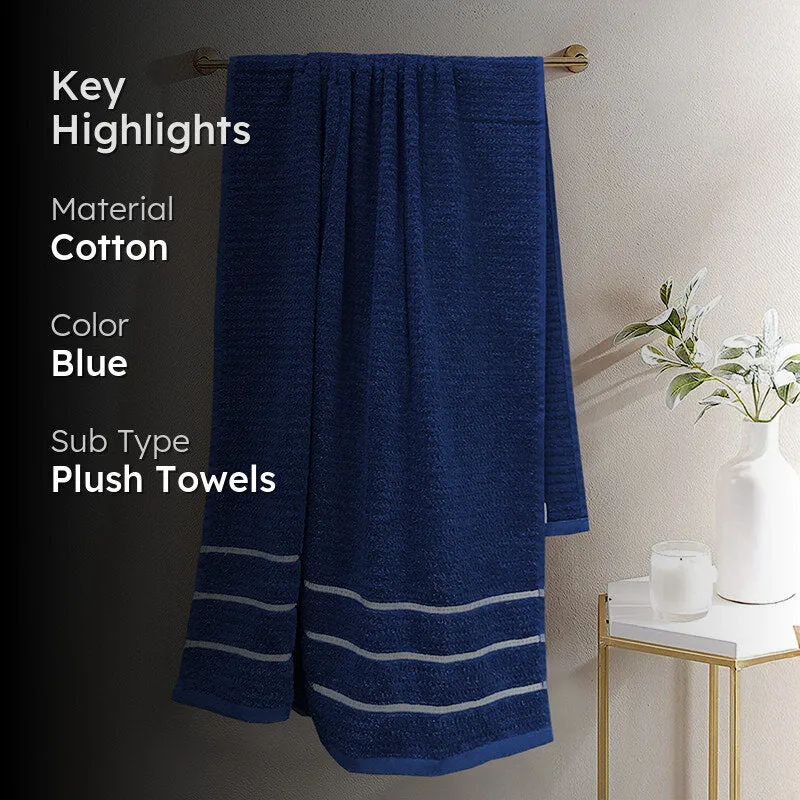Lisse Cotton Bath Towel - Dark Blue media 2
