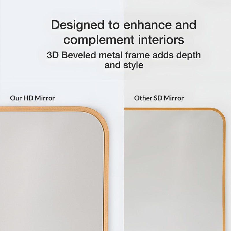 Gleamora Wall Mirror With Aluminium Frame - Gold media 5