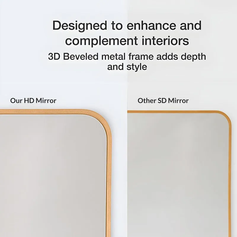 Gleamora Wall Mirror With Aluminium Frame - Gold media 5