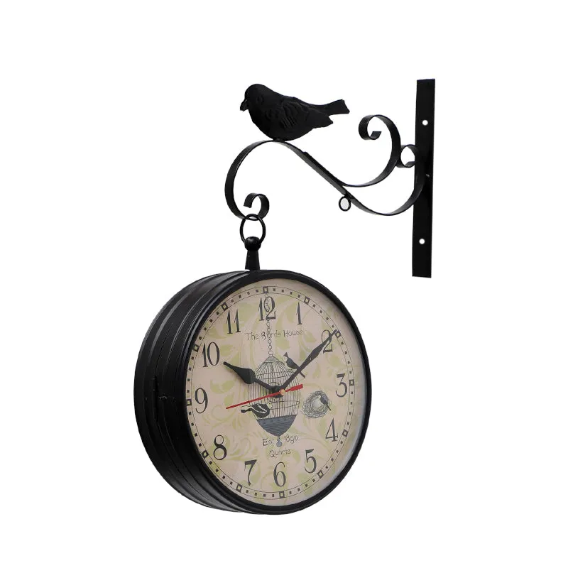 Bird Perch Double Sided Station Clock media 4