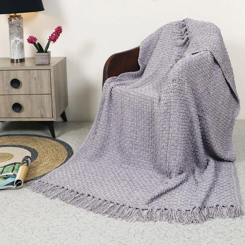 Cozy Loom Throw - Purple media 1