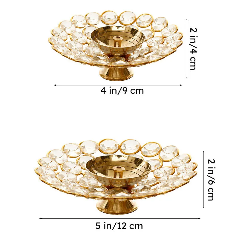 Vintara Festive Brass Diya - Set Of Four media 7