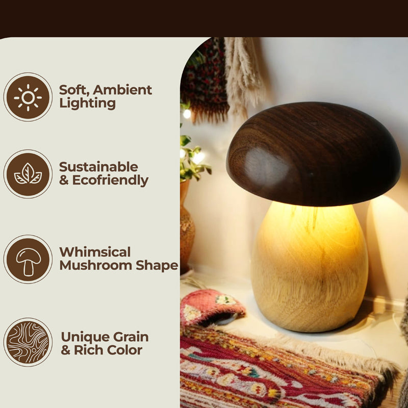 ArtGlow Boho Mango Wood Table Lamp - Beige media 7