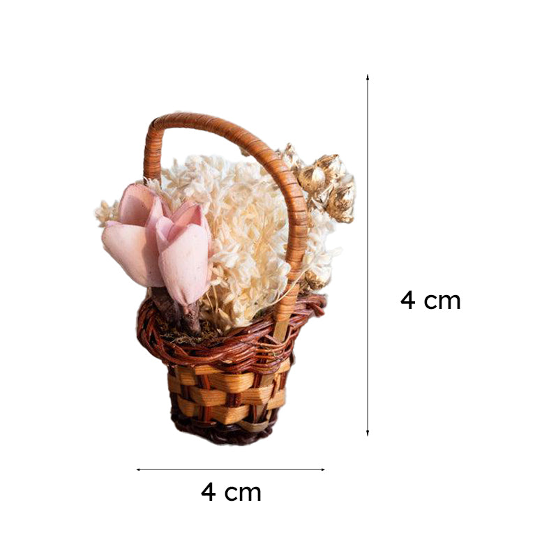 Tritona Mini Floral Basket (Pink & White) - Set Of Six media 6