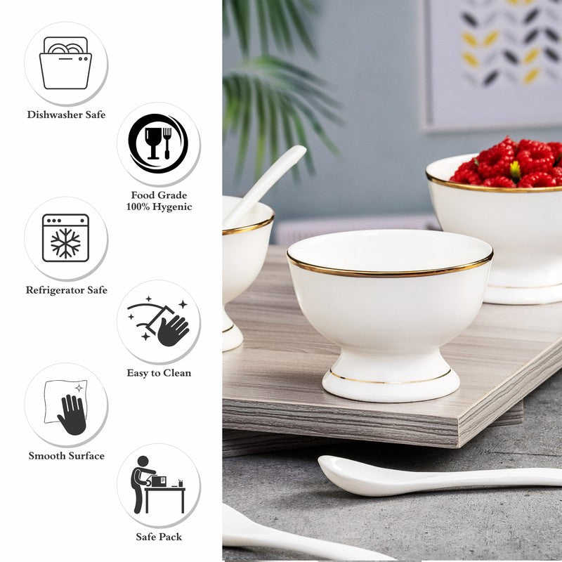 Sonaki Bone China Ice Cream Cups (160 ML Each) - Set of Six media 5