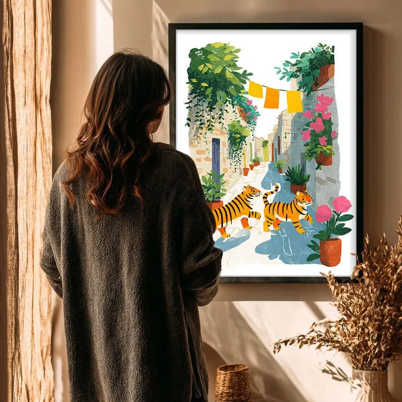 Sunwashed Canvas Wall Painting - Black Frame media 4