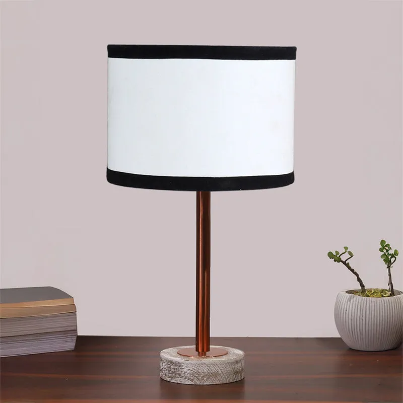 Cotin I Stripe Rodin Wooden Table Lamp - White,Copper media 3