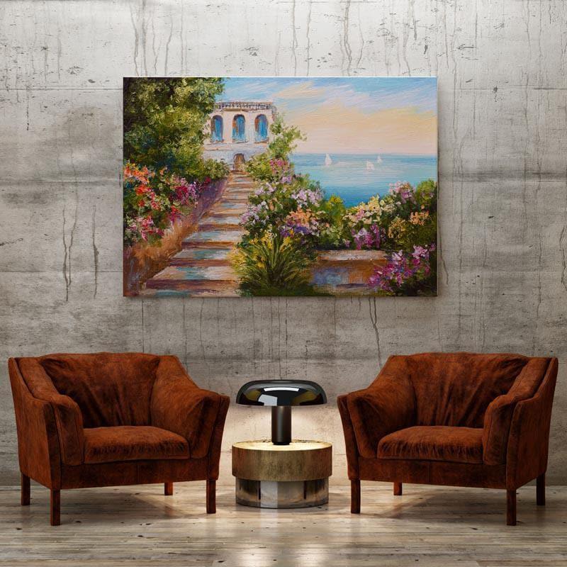 Summer Seascape Canvas Wall Painting - Gallery Wrap