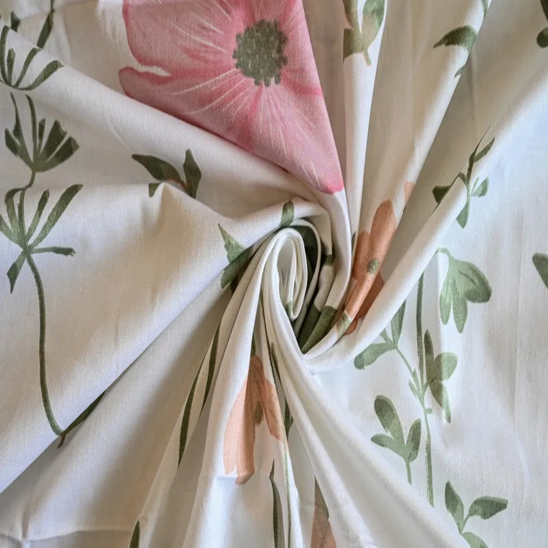 Flora Mist Cotton Bedsheets (Pink) - 400 TC media 5