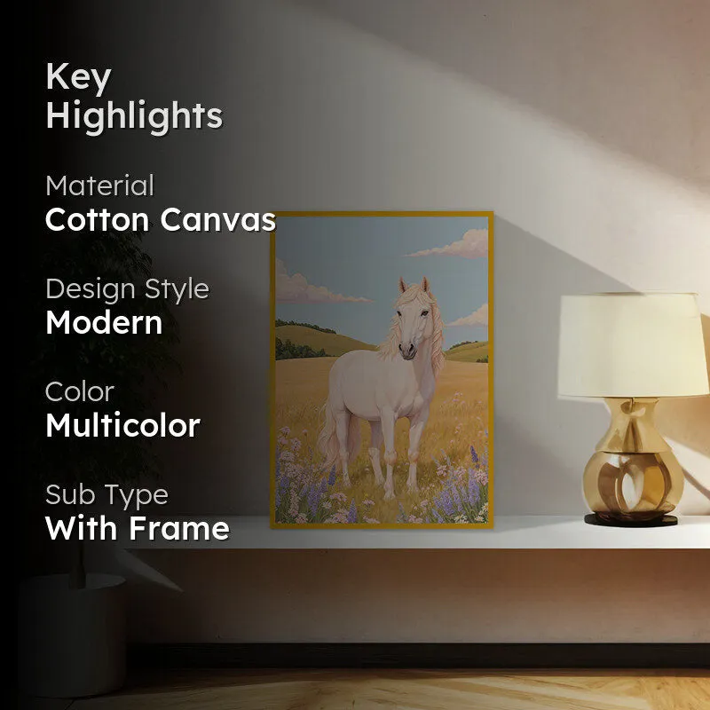 Gazing Horse Wall Art with Gold Frame media 2