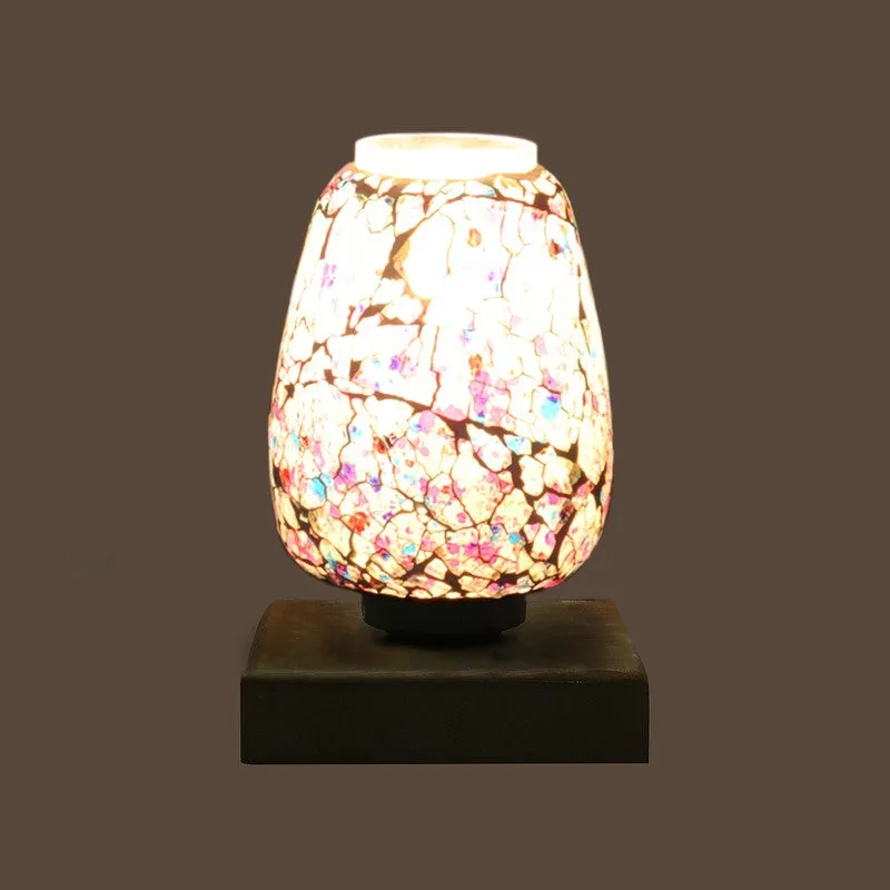Norvessa Glass Table Lamp With Wooden Base - Multicolor media 7