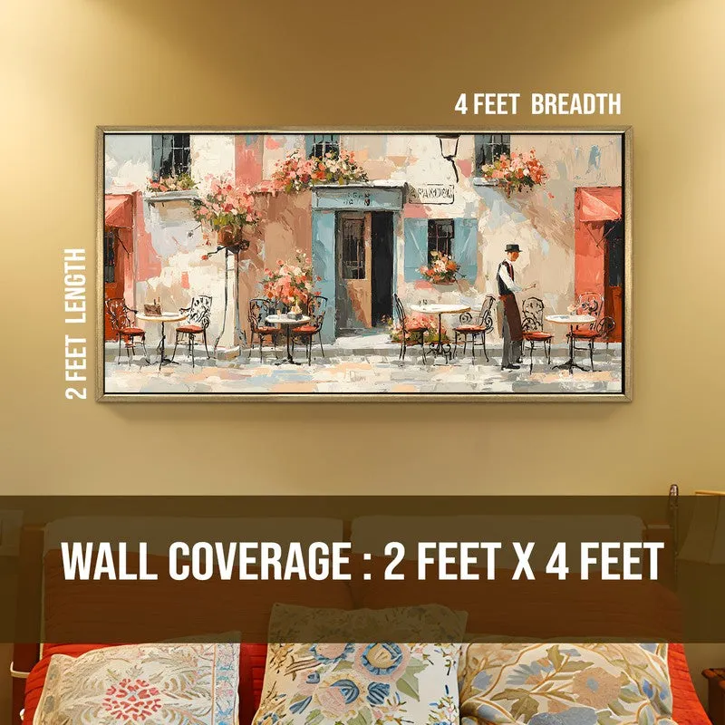 Vintage European Brasserie Street Scene Wall Art media 8