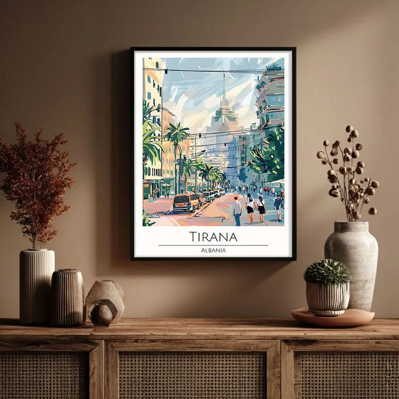 Vintage Tirana Framed Canvas Wall Painting media 3