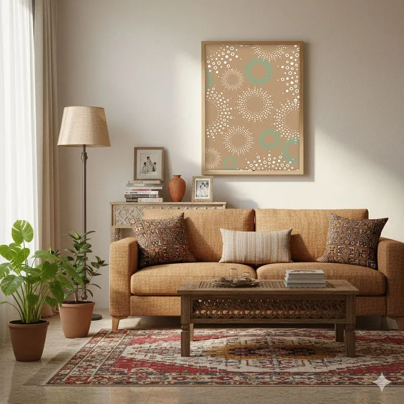Stellar Echoes Canvas Wall Painting With Brown Frame media 4
