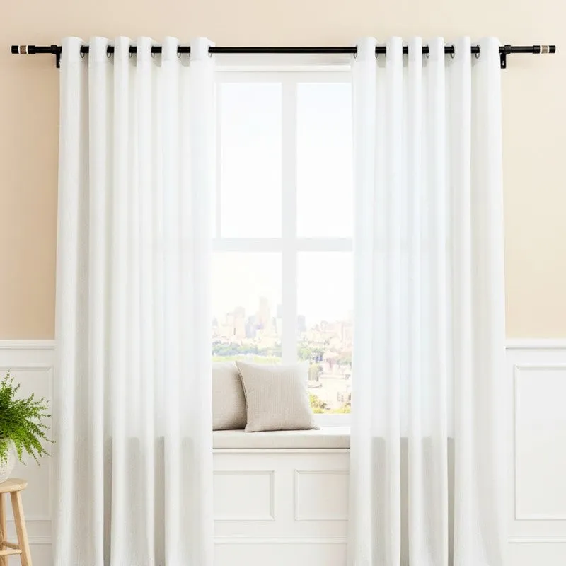 Arbora Extendable 1" Single Curtain Rod With Round Finial&Brackets media 4
