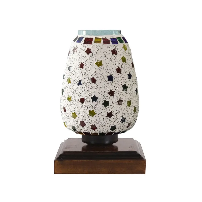 Novira Glass Table Lamp With Wooden Base - Multicolor media 6