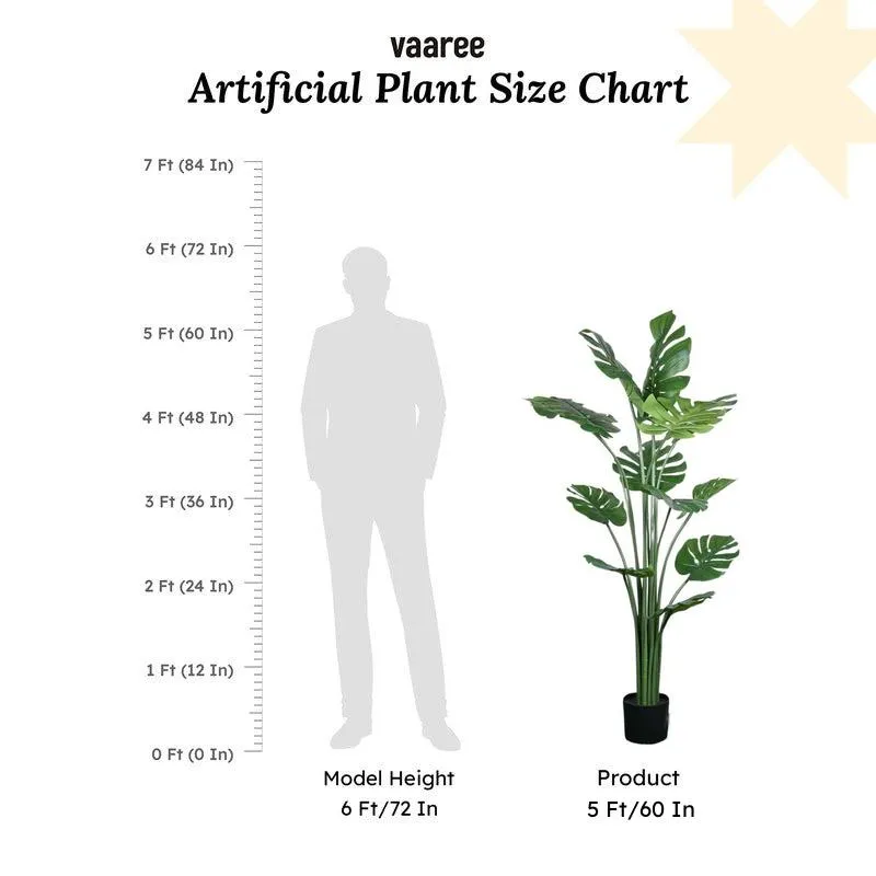 Artificial Split Philo Plant With Black Fiber Pot - 4.9 Feet media 7