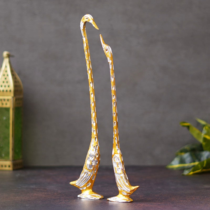 Amour Avian Showpieces (Gold) - Set of Two