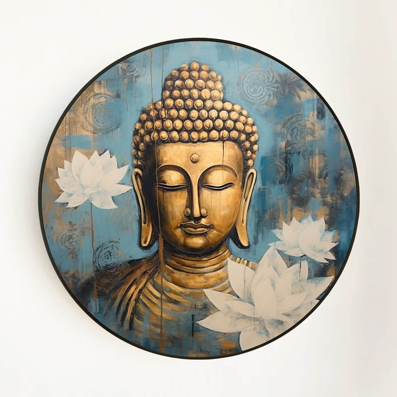 Bodhi Meditation Canvas Wall Art - Blue & Brown media 4