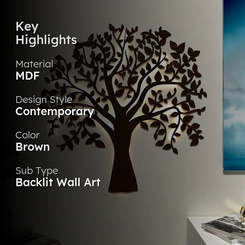 EarthTone Backlit  MDF Wall Accent media 2