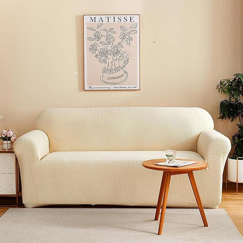Rubina Polar Fleece Synthetic Fibre Sofa Cover - Ivory media 3