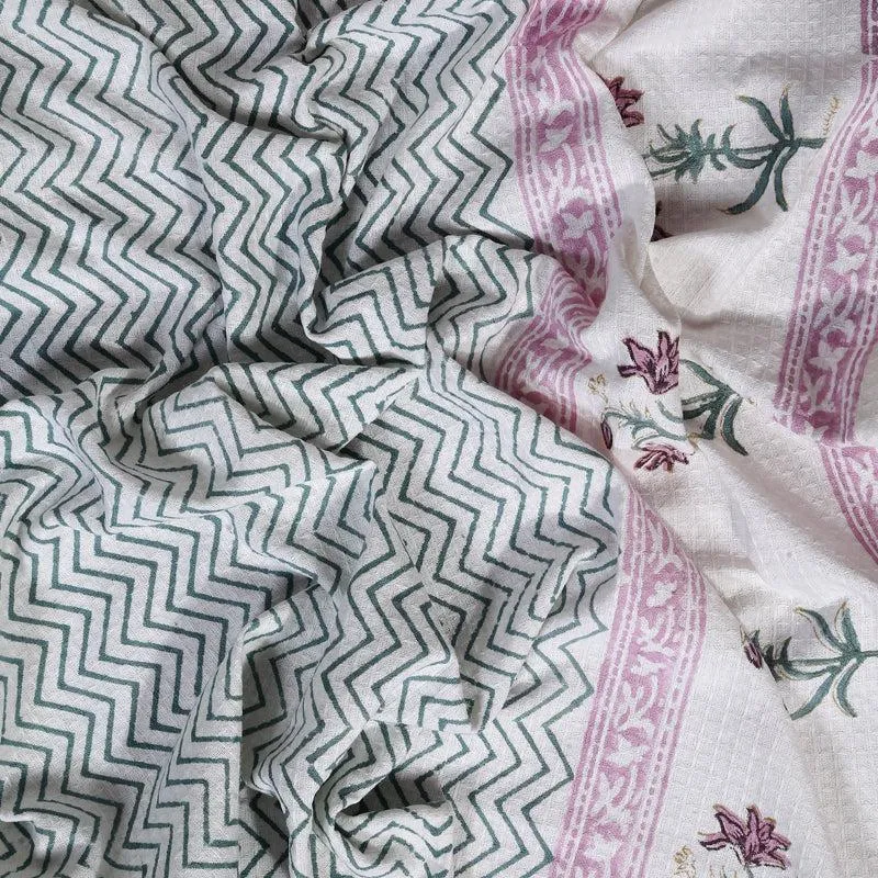 Amuda Floral Waffle Bath Towel media 5