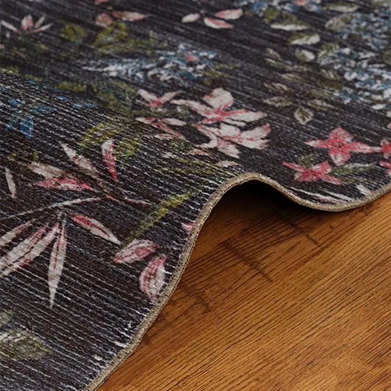 Lily Floral Carpet - Brown & Pink media 5