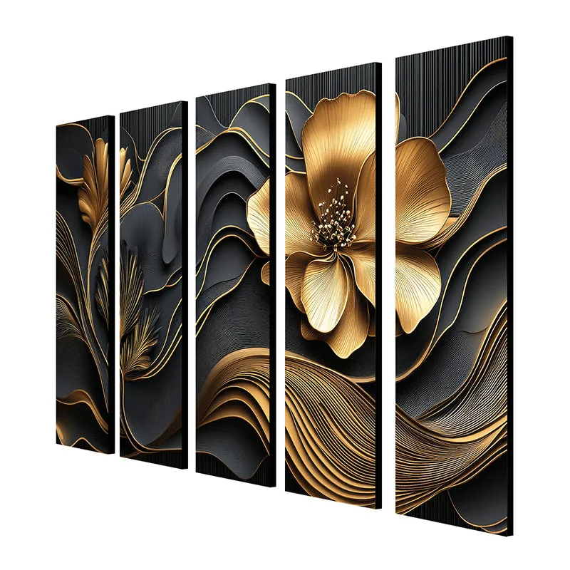 Flora Obsidia I Canvas Wall Art - Set Of Five media 5