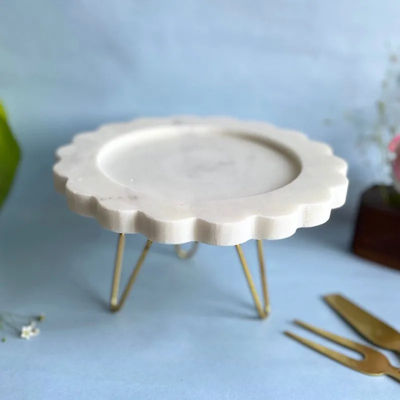 Norris Floresia Handcrafted Marble Cake Stand media 5