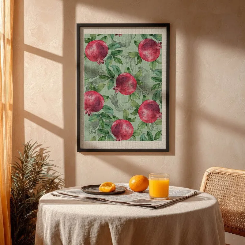 Blush Pomegranate Archival Canvas Wall Art - Black media 4