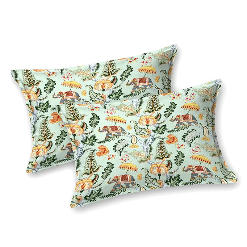 Minevra Floral Cotton Bedsheet (Yellow & Green) - 160 TC media 7