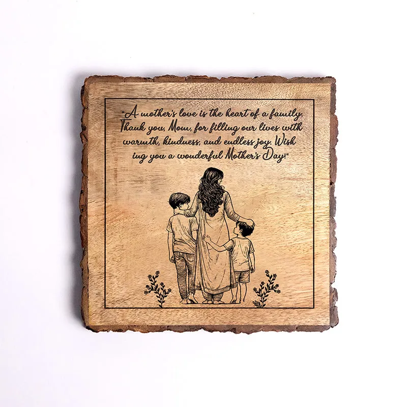 Heart Of Family Wood Showpiece - Square media 5