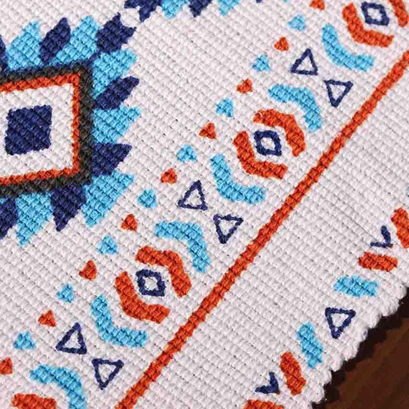 Aztec Handloom Tasseled Cotton Table Runner media 6