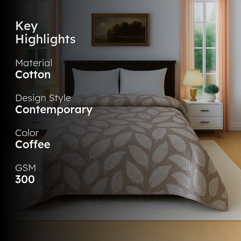 Cloudquilt Floral Cotton Comforter (Brown)- 300 GSM media 2