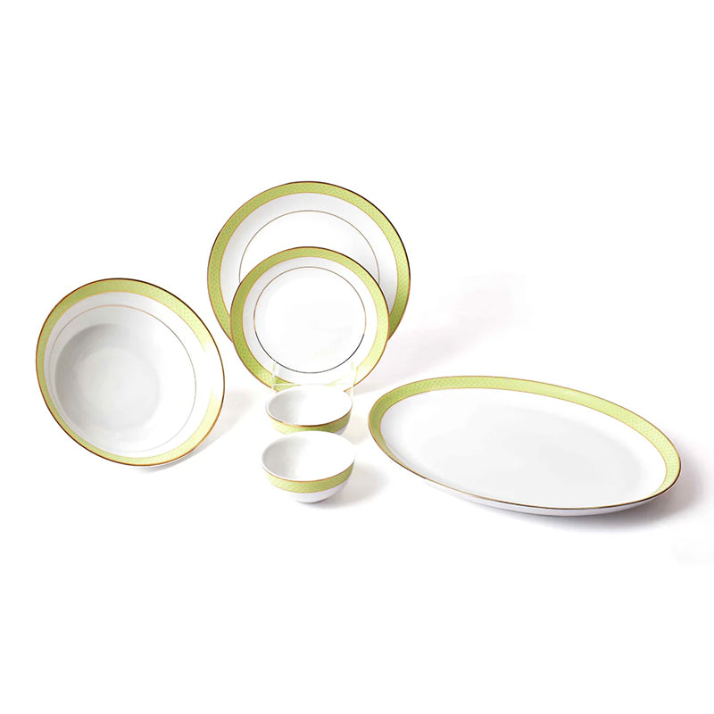 Princely 24k Gold Brushed Porcelain Dinner Set - 21 Piece Set media 12