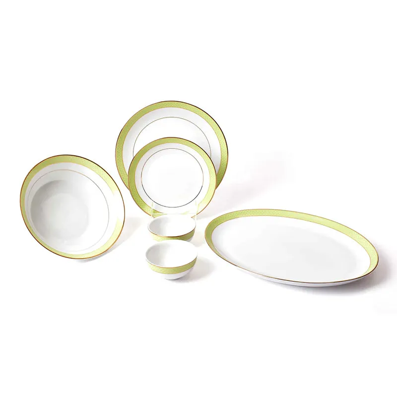 Princely 24k Gold Brushed Porcelain Dinner Set - 21 Piece Set media 12