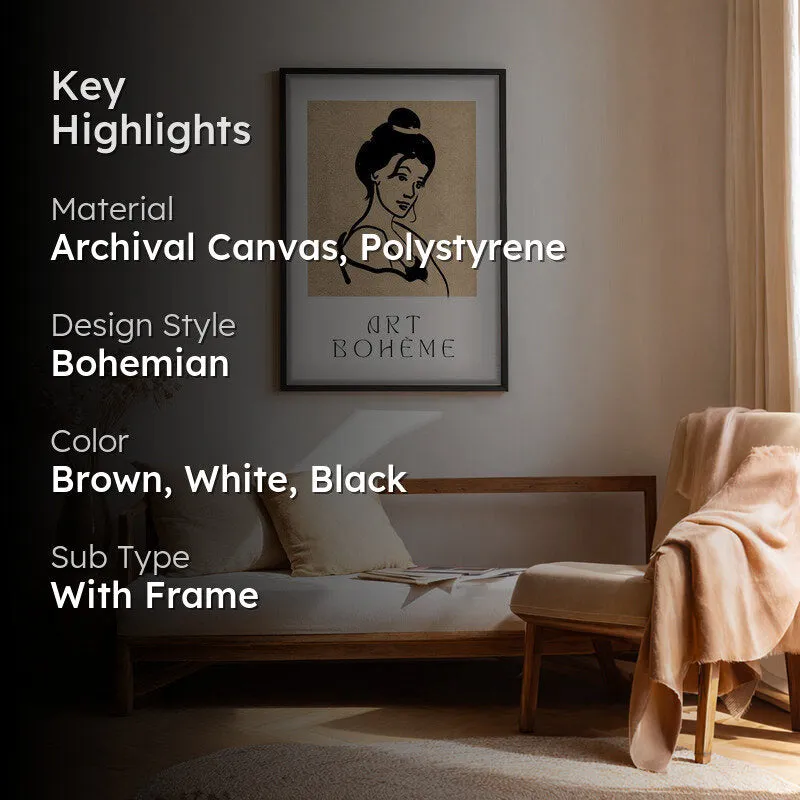 Classic Muse Canvas Wall Painting With Black Frame media 2