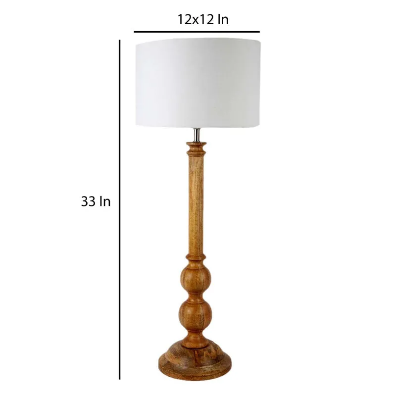 Mintra Wooden Table Lamp - Brown,White media 5