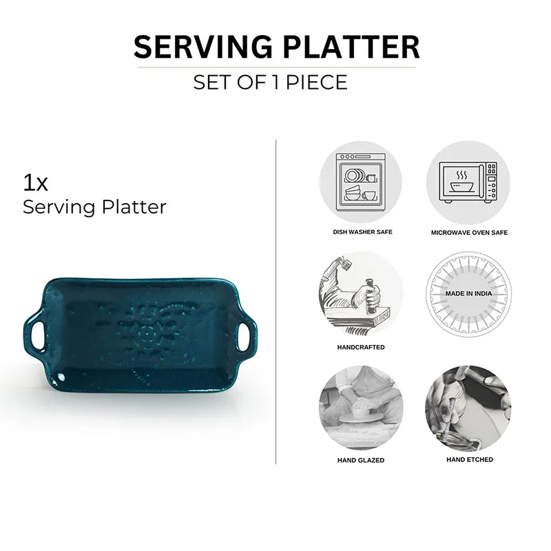 Clayra Ceramic Platter - Dark Teal media 5